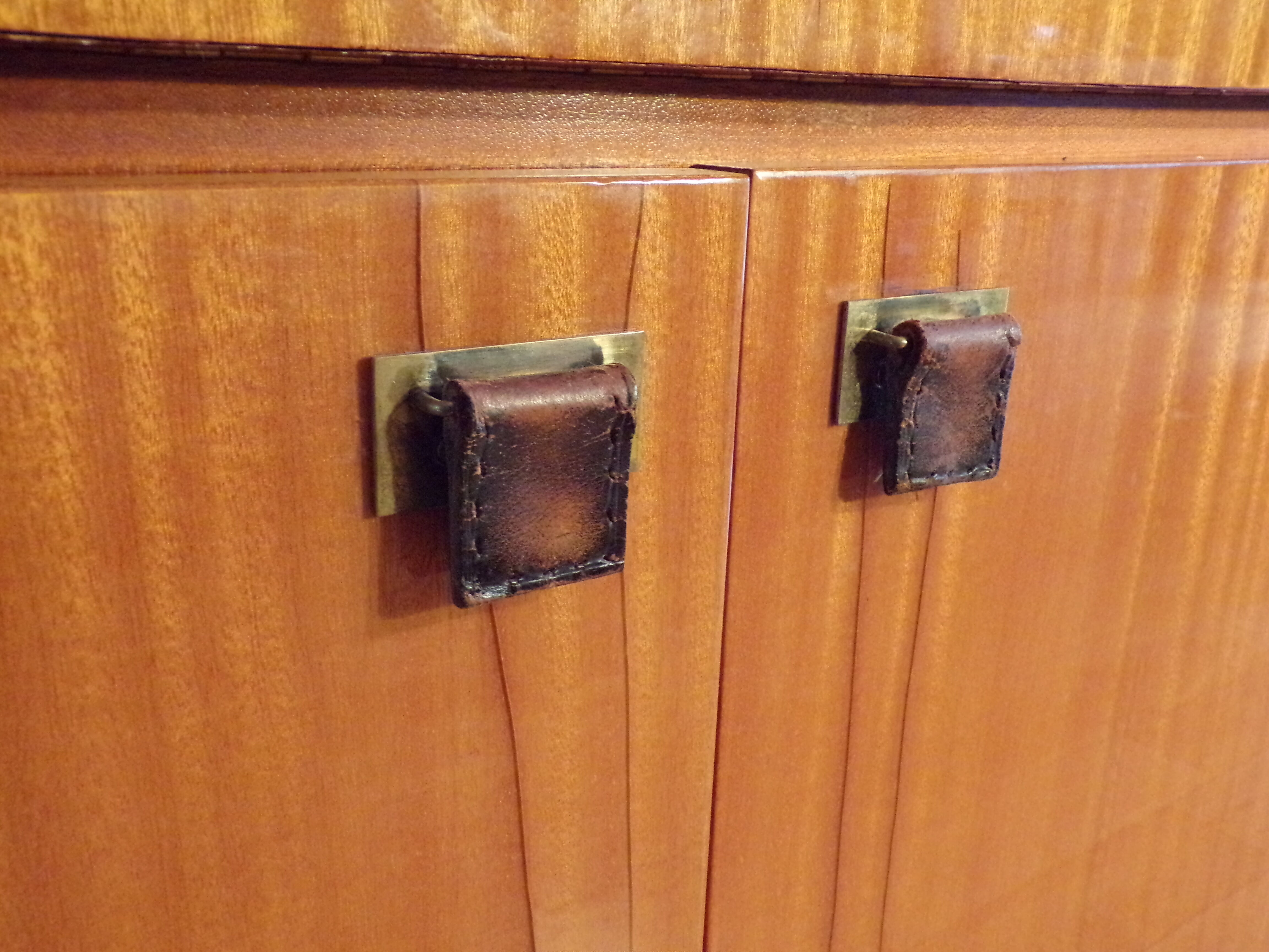 Vintage teak and leather secretary