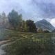 Painting "Landscape Puy de Dôme" : the puy Mary 1880 cf Dardoize by L. Henry