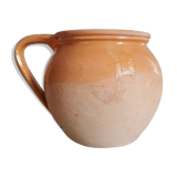 Old terracotta pot glazed ochre color