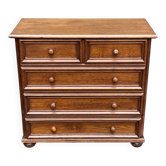 Commode vintage Louis XIV en bois des années 50 en chêne foncé