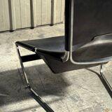 F444 armchair in black leather by Pierre Paulin for Artifort 00's