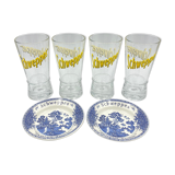 Vintage Schweppes glasses and saucers