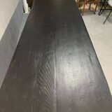 Oak farmhouse table, black top