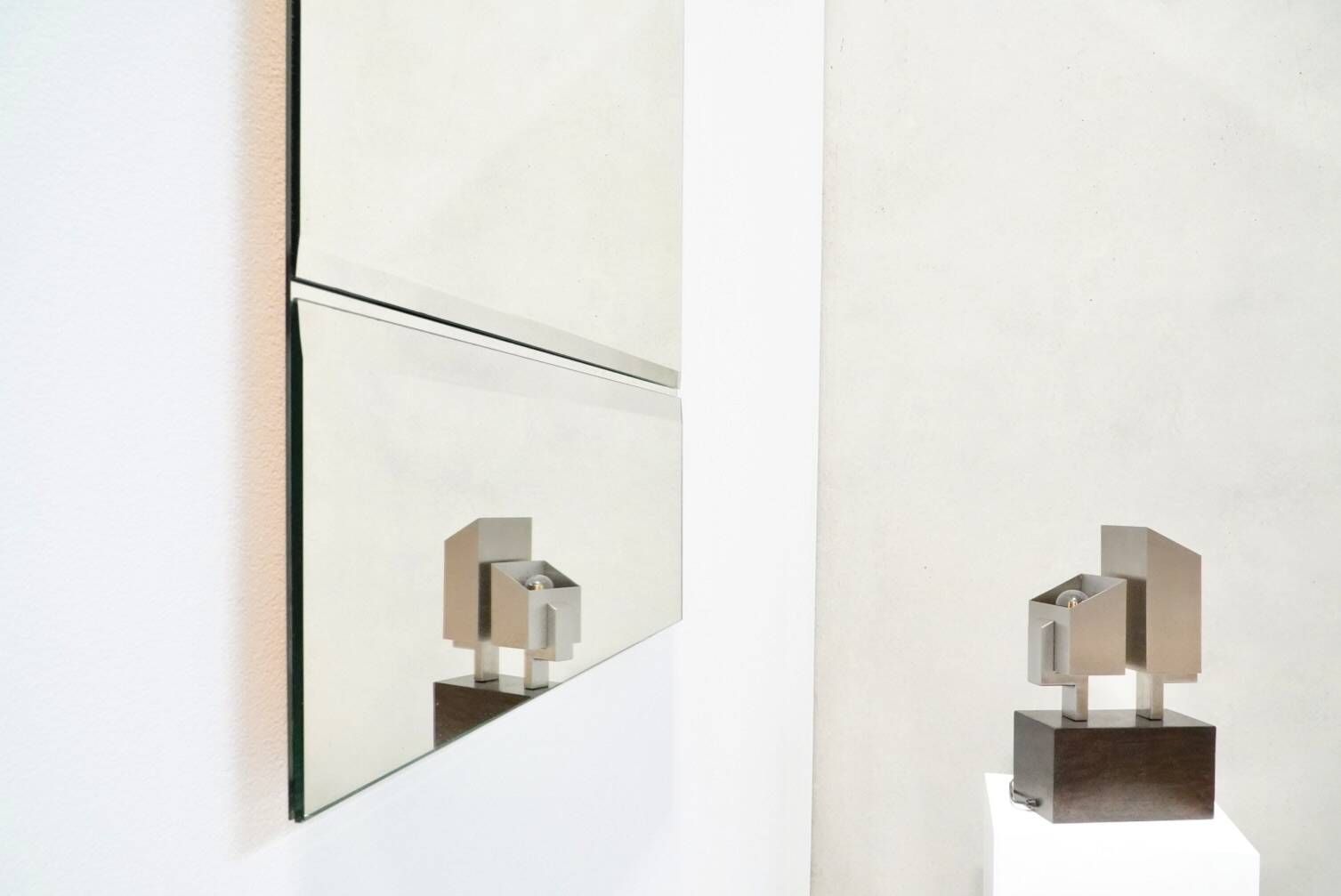 Michel Martens, Minimalist Glass Art Mirror 'Line'