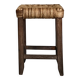 Solid oak stool with woven hemp seat by Audoux Minnet.