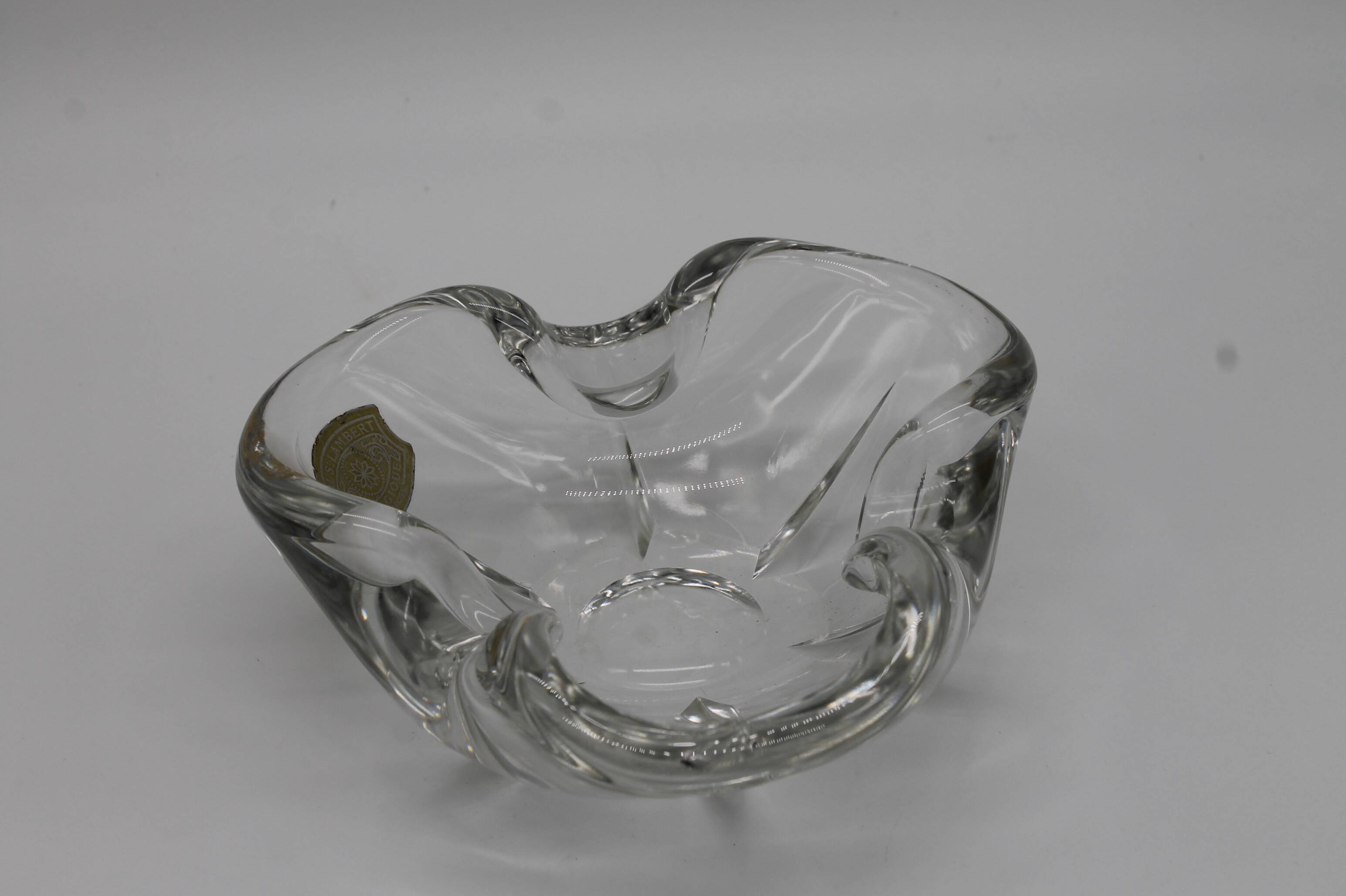 Cendrier ou vide-poche en cristal du Val Saint-Lambert