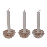 3 Arques crystal candle holders “royale” model