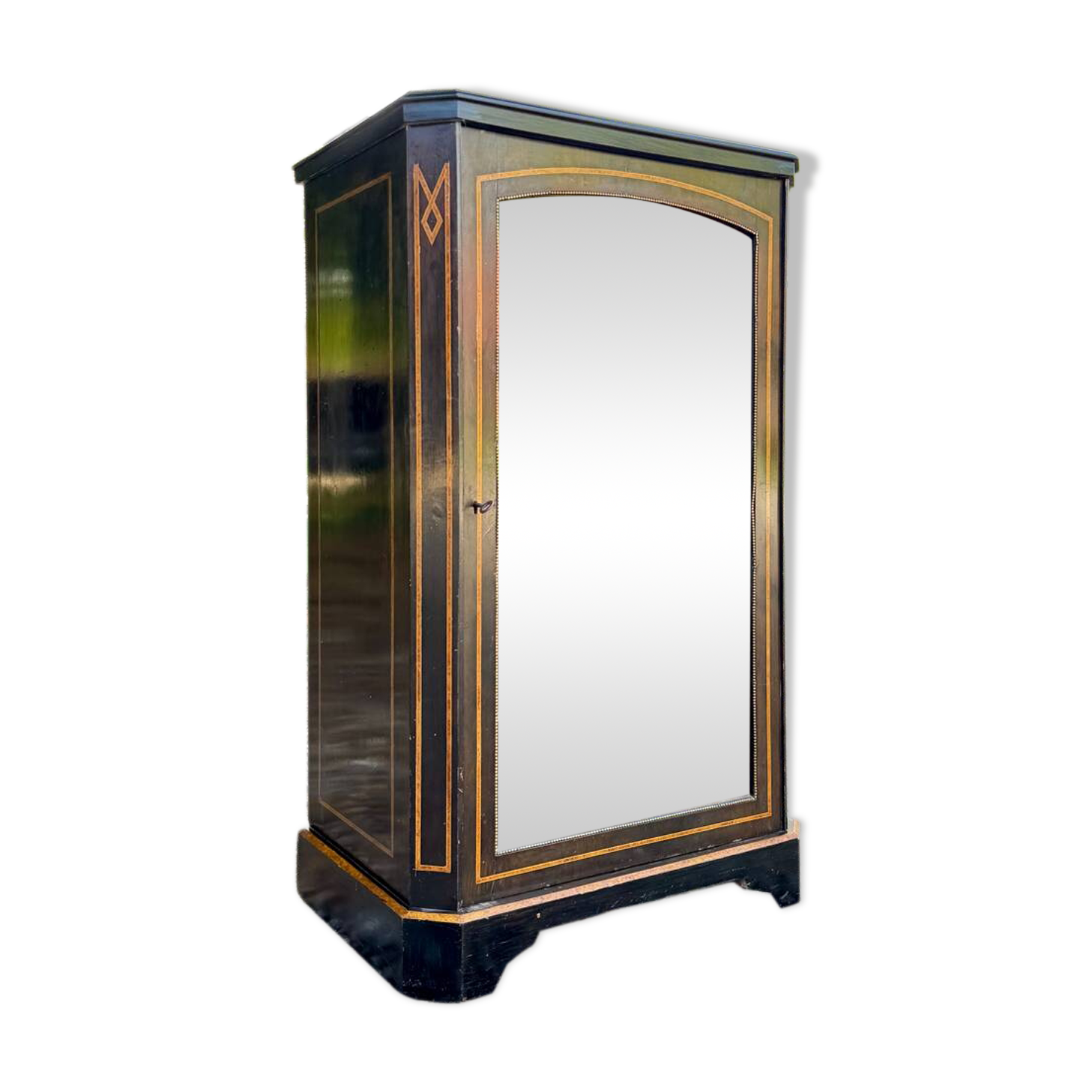 Blackened wooden display case from the Napoleon III period, 19th century