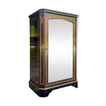 Blackened wooden display case from the Napoleon III period, 19th century