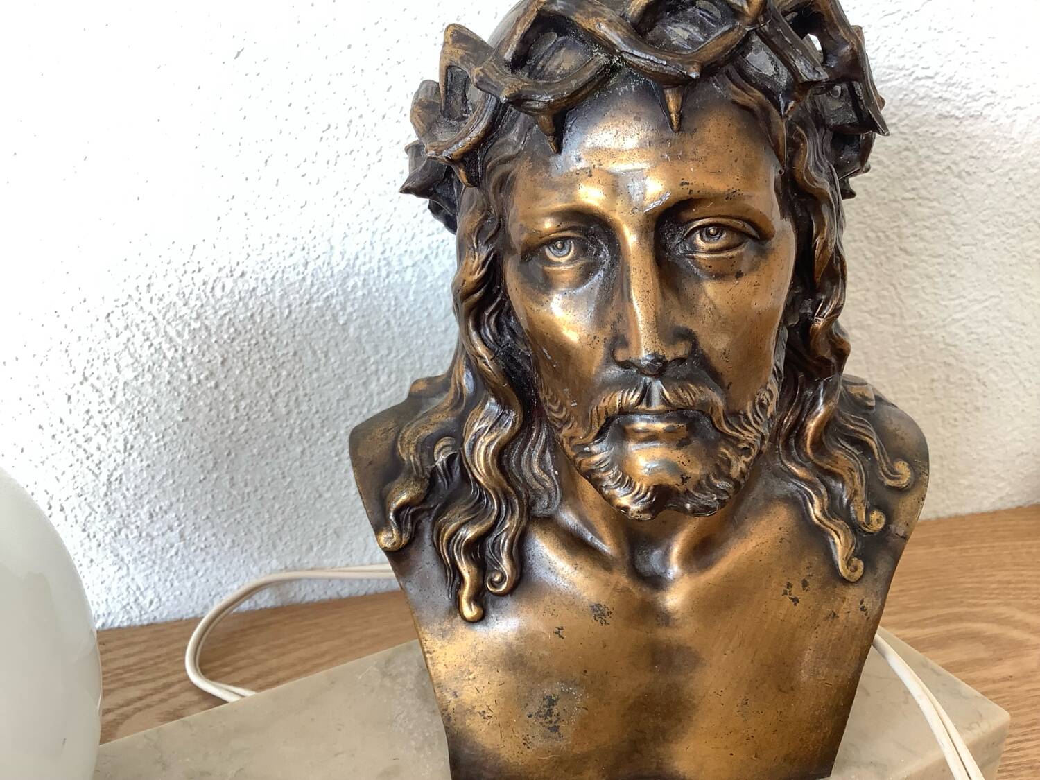 Christ bronze lamp signed L. Artaux