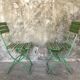 Pair of folding garden chairs with wooden slats - vintage 1950