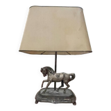 Table lamp in the Maison Charles style made of bronze featuring a horse.