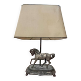 Table lamp in the Maison Charles style made of bronze featuring a horse.