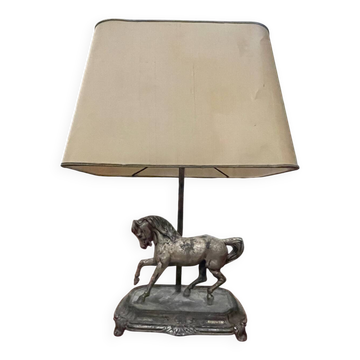 Lampe de table style Maison Charles en bronze figurant un cheval