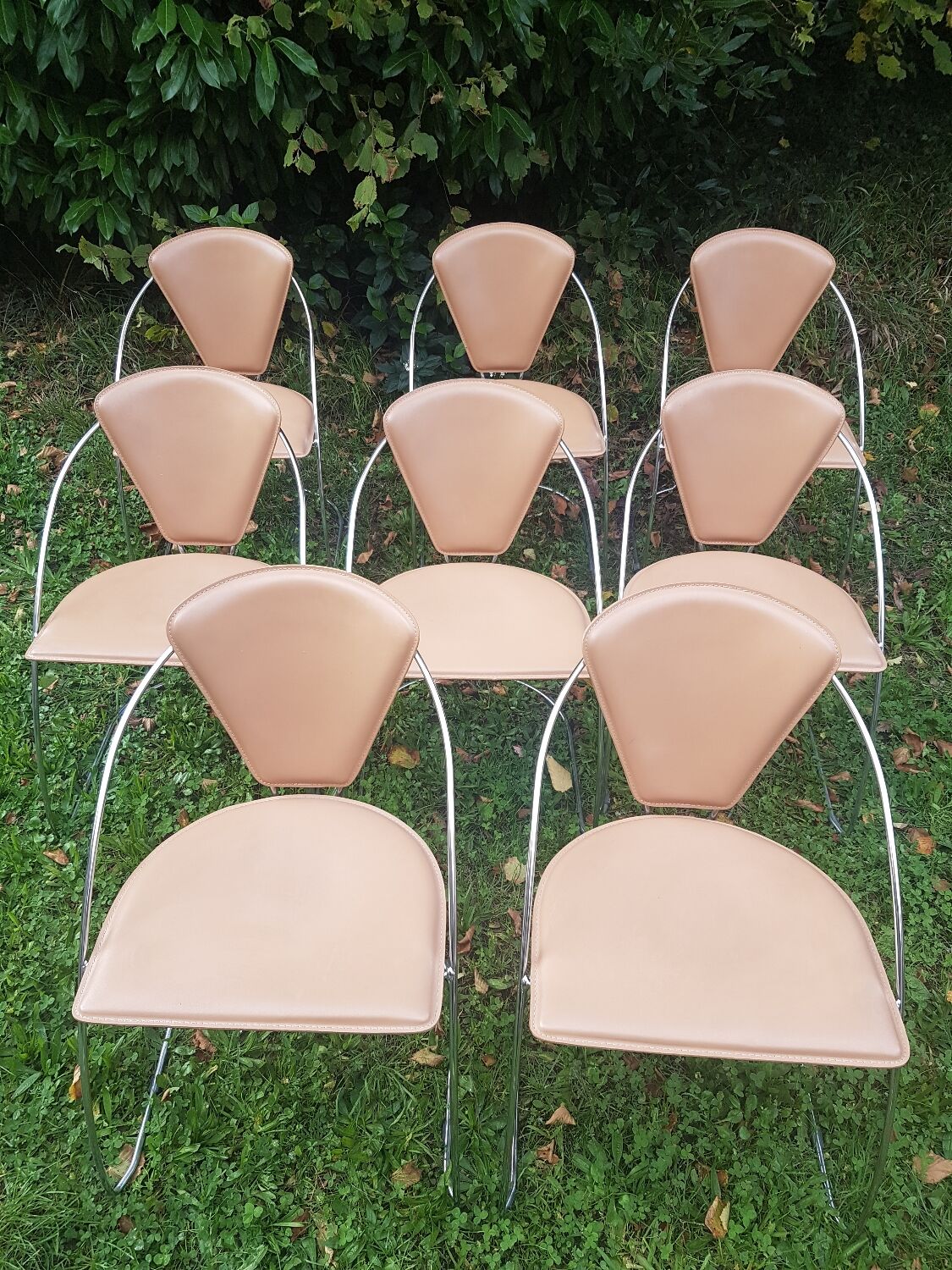 Chrome and leather chair Linda by Arrben