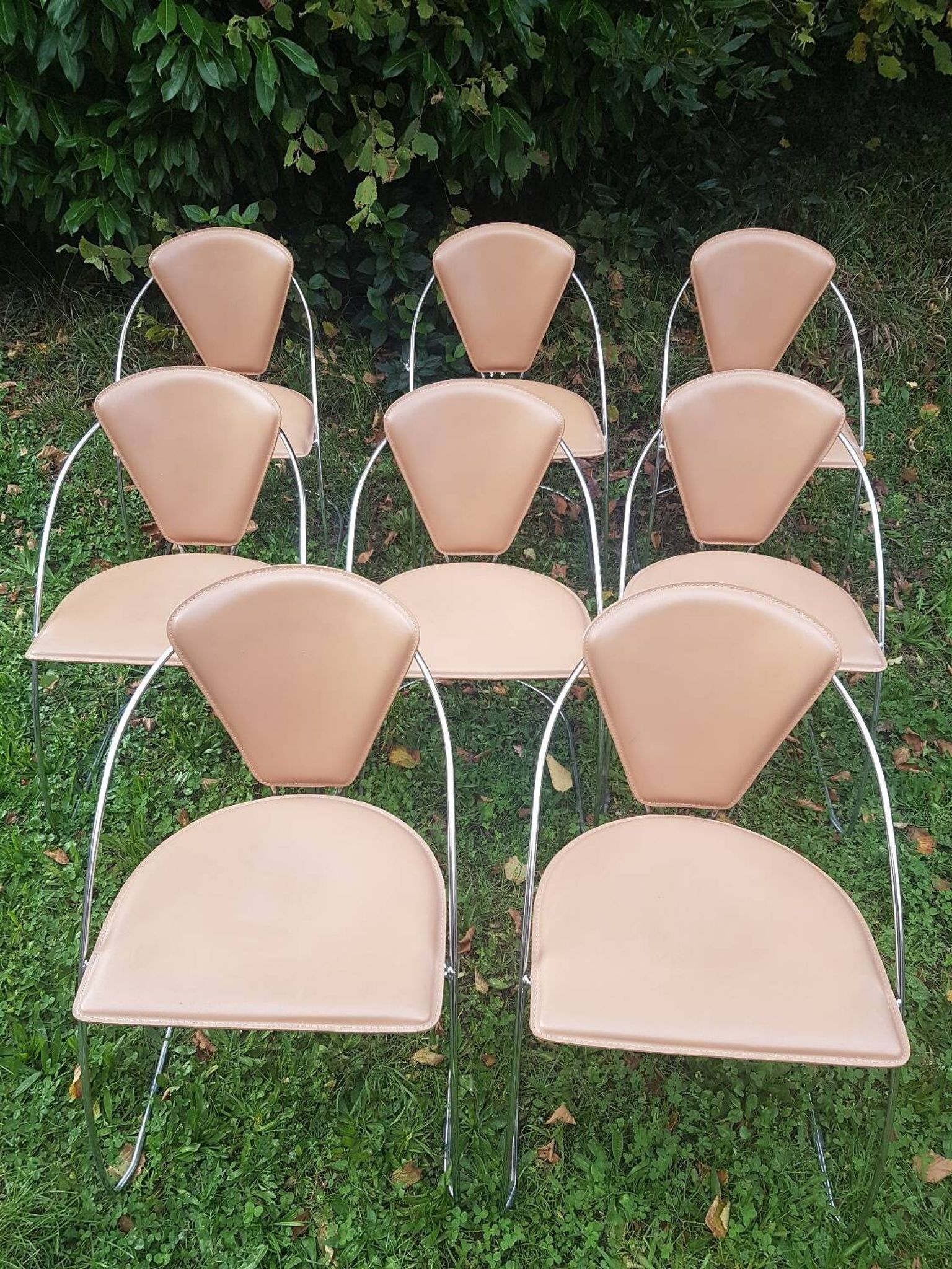 Chrome and leather chair Linda by Arrben