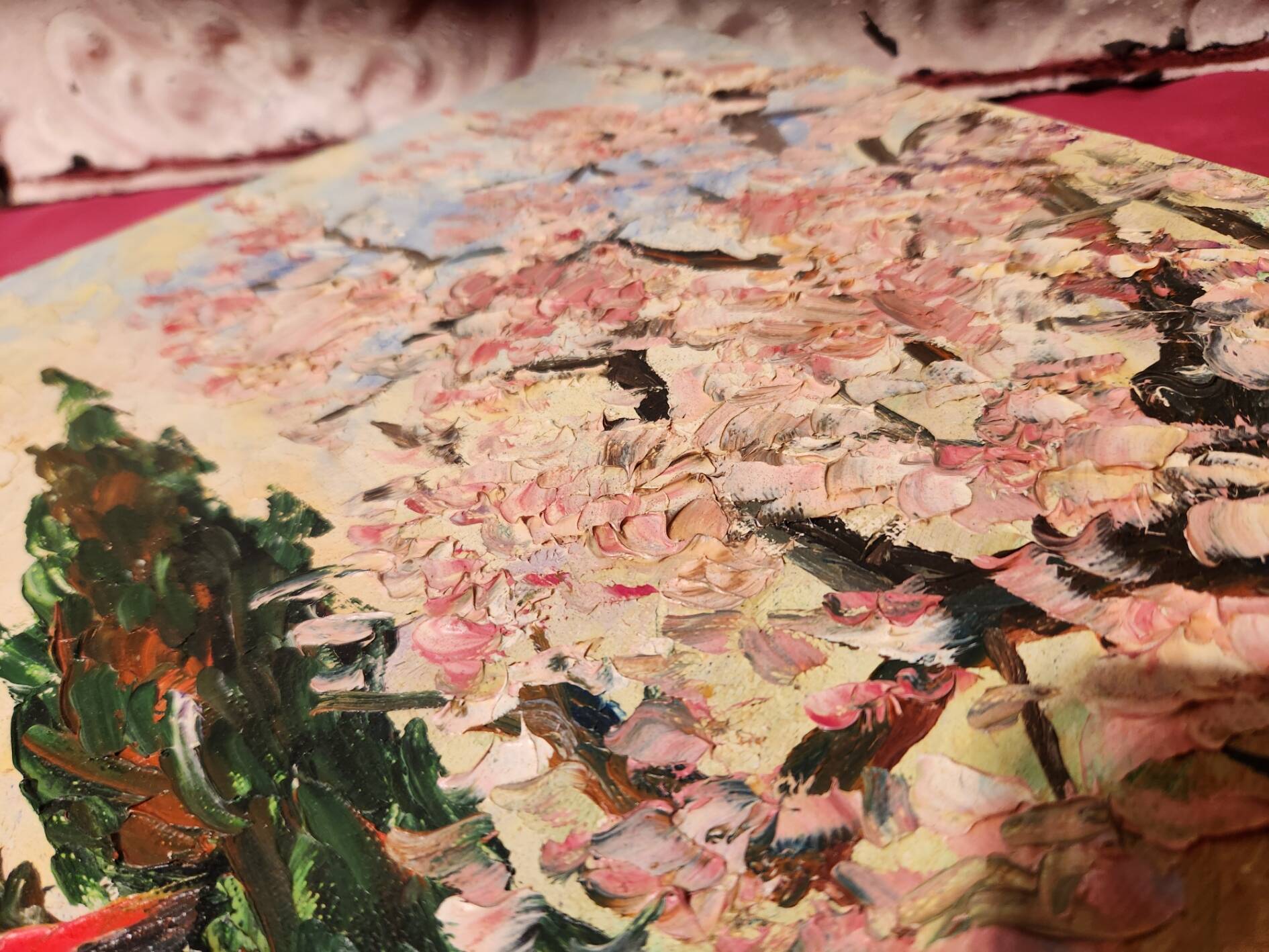 Oil painting on canvas Chapel Antonaves Hautes Alpes signed Bertrand