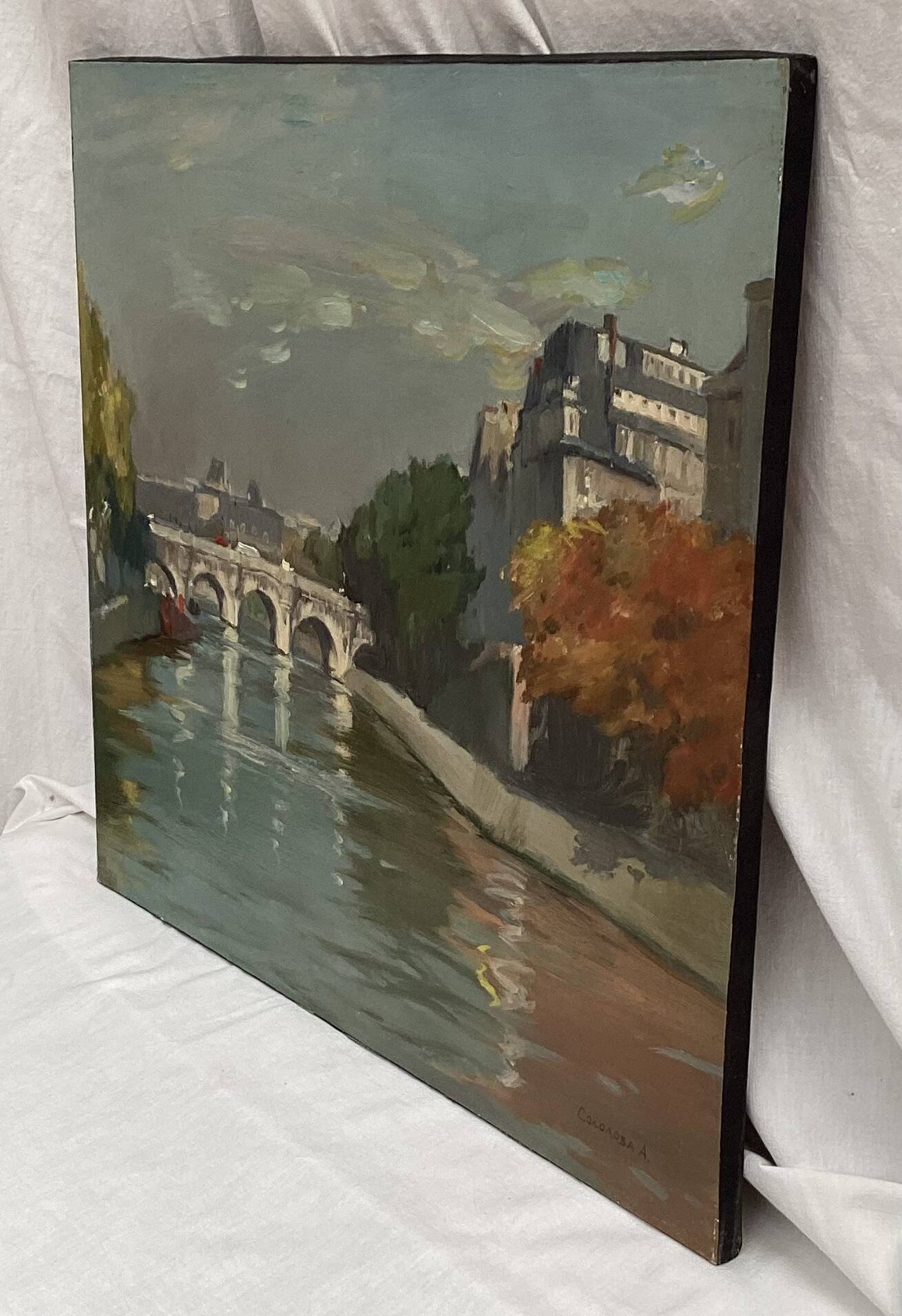 Painting signed Oil on canvas circa 1989 dimension: height -67cm- Length -73 cm-
