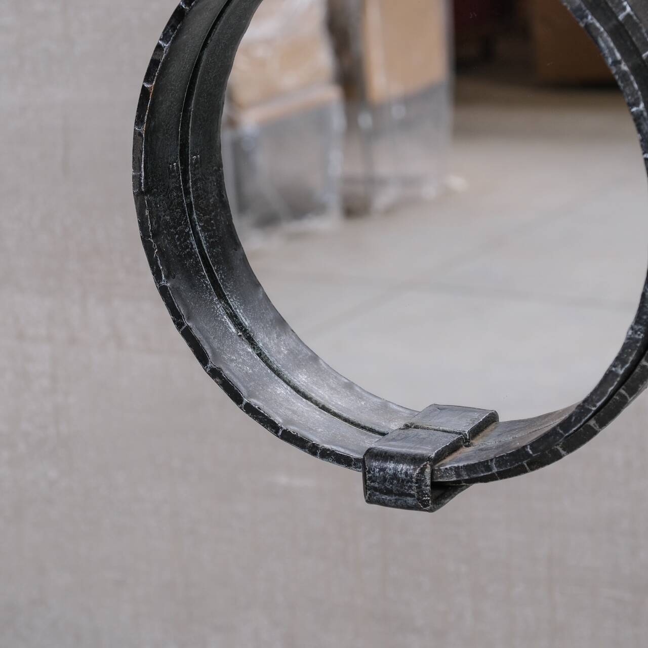 Brutalist French Mid-Century Wall Mirror