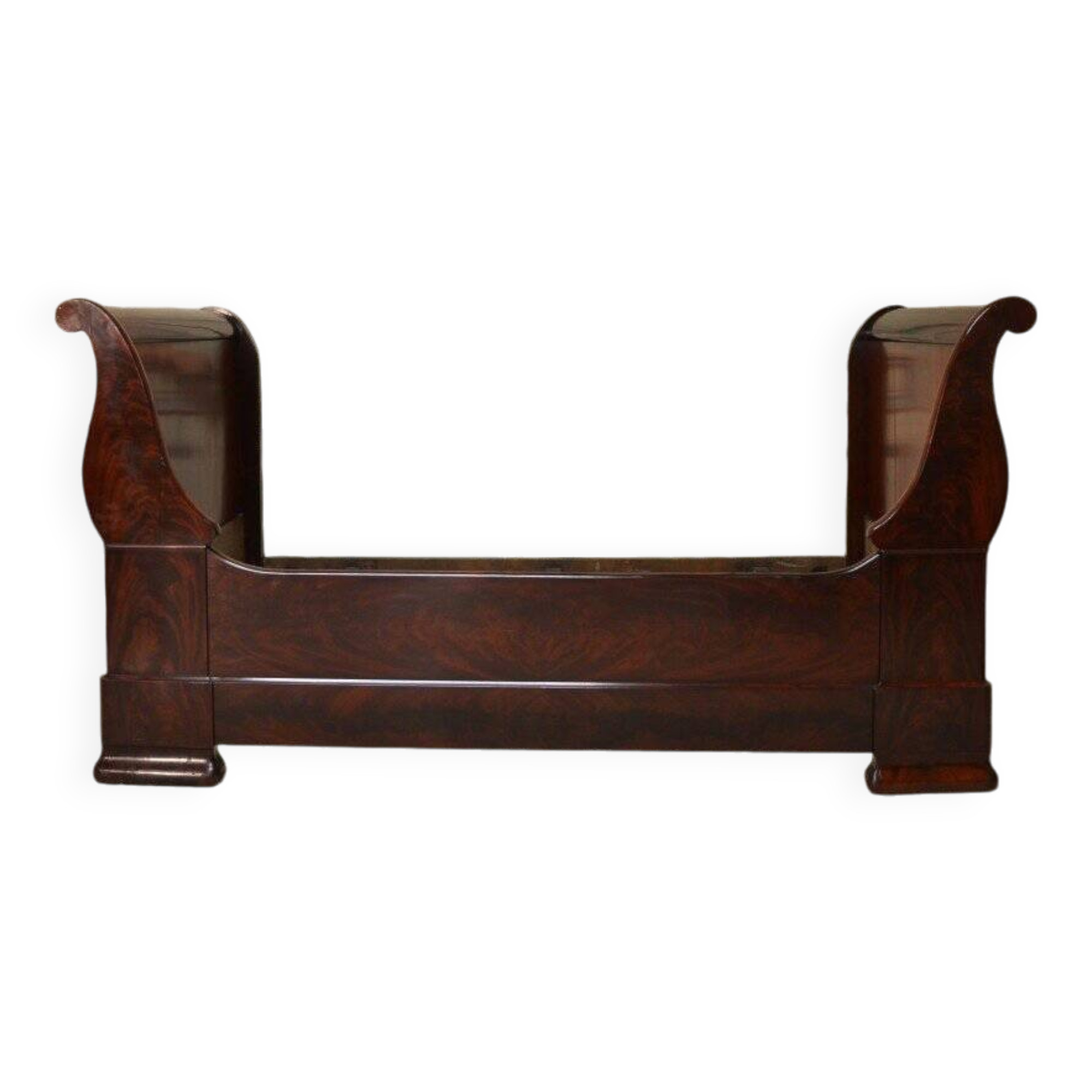 Louis Philippe period mahogany sleigh bed