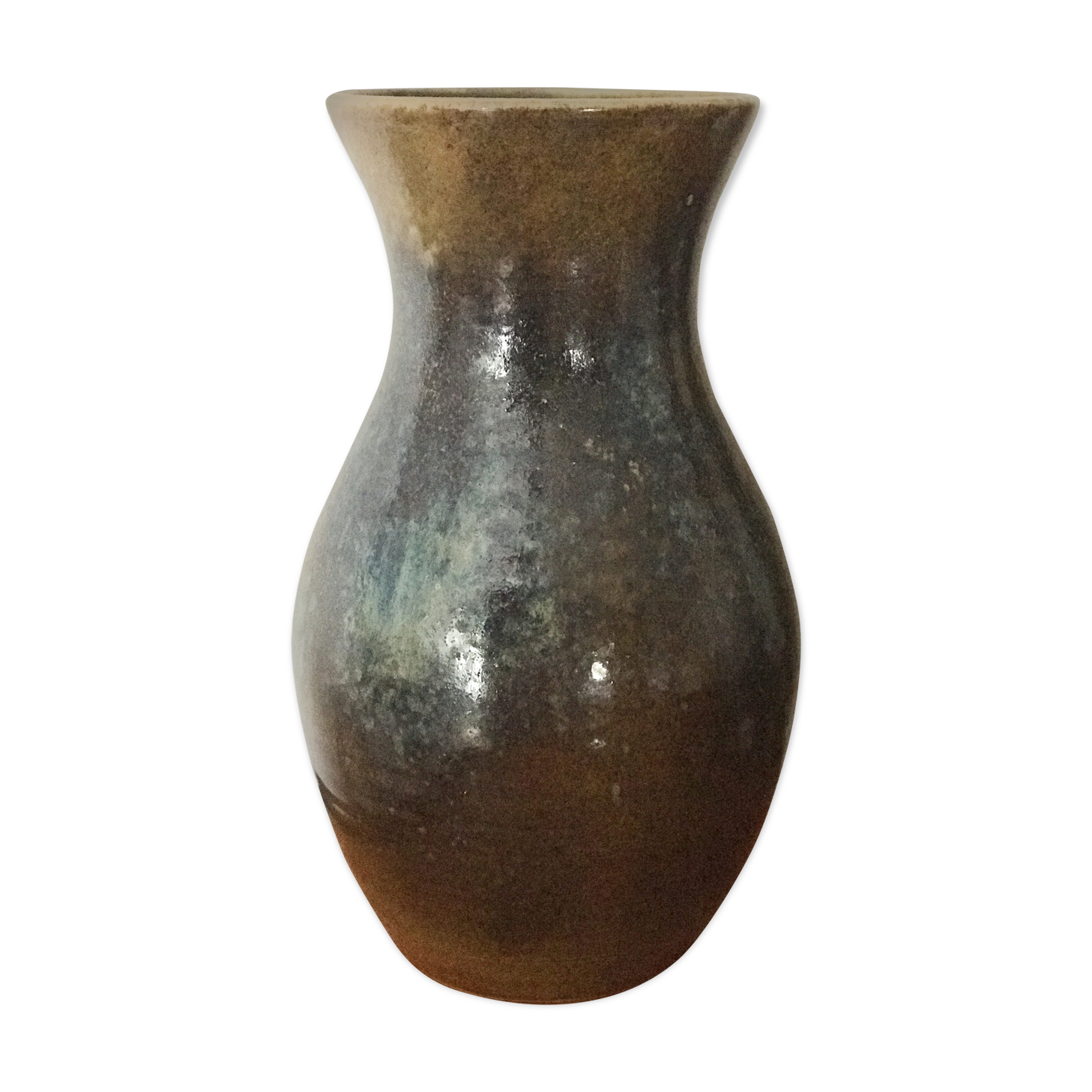 Vase in enamelled earthenware sandstone