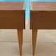 2 vintage scandinavian drawer nightstands with clamshell door