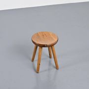 Pine stool by René Martin, France, circa 1965