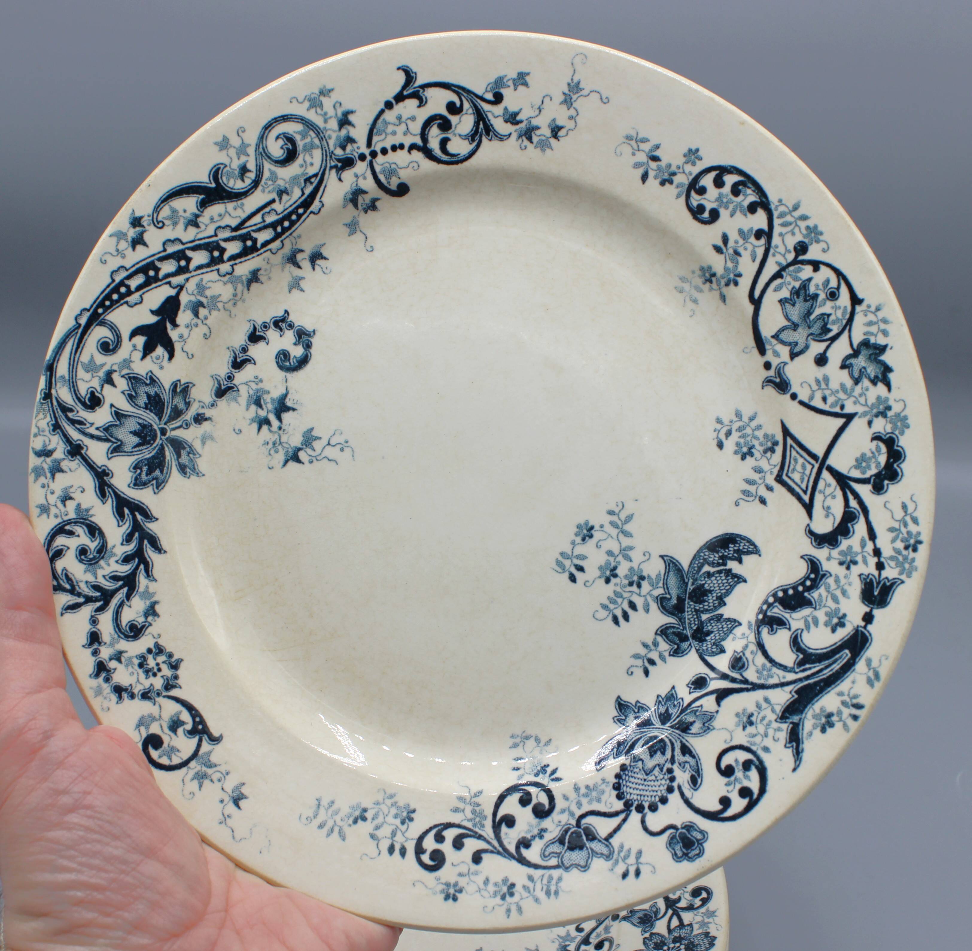 Lot 9 plate plates hb & cie earth of iron - sevigne 23 cm