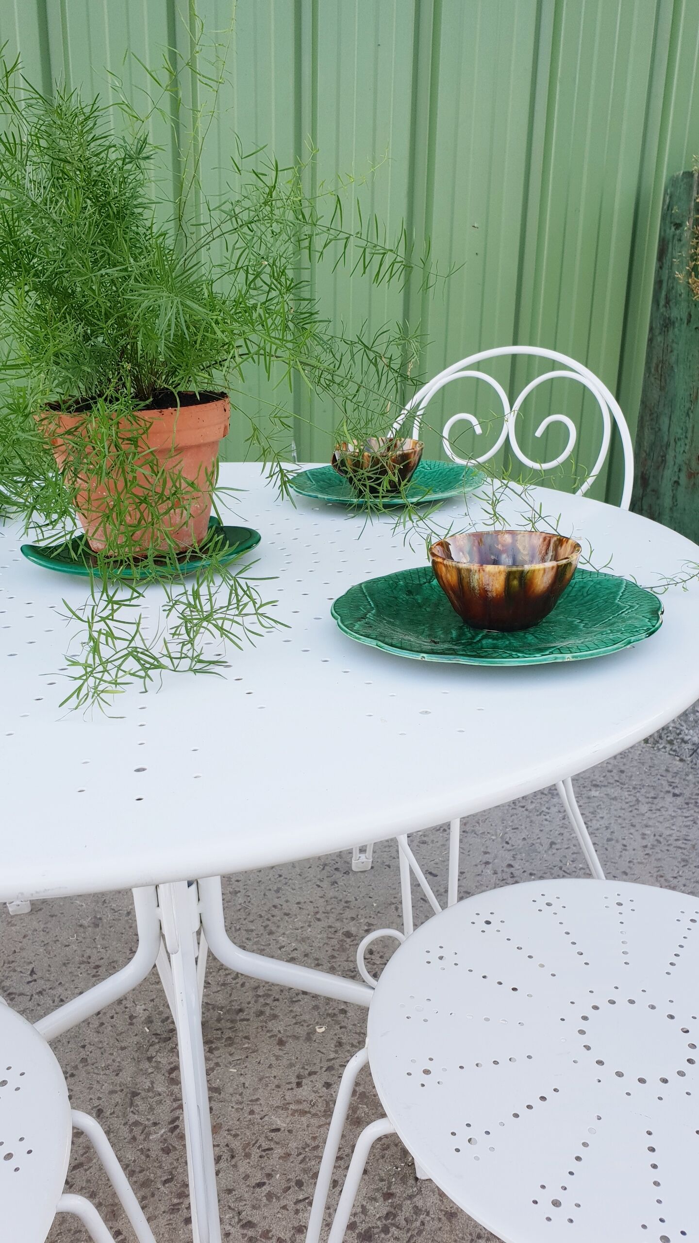 Wrought iron garden furniture