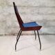 Vintage lacquered top desk with iron structure and pointed brass feet