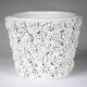 White earthenware pot cover "coco camellias" style 100 unique flowers