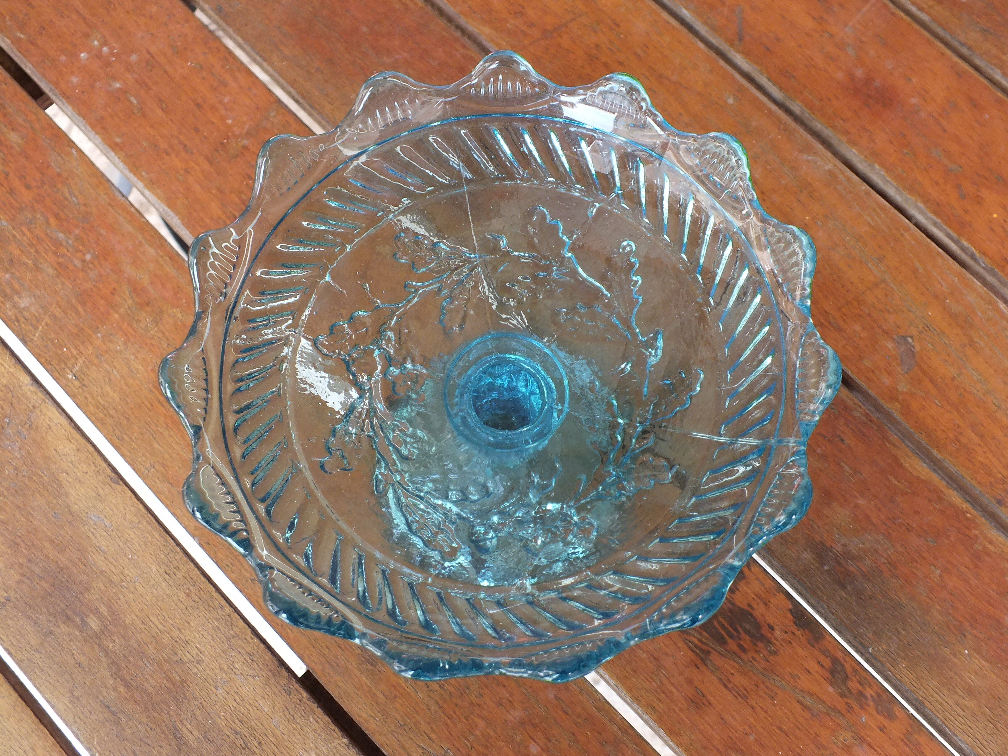 Blue molded glass display cup - Geoge Sand, 19th