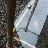 Small rolling table in glass and gold metal