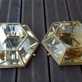 Set de 2 appliques murale Sothis hexagonale effet diamant