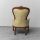 Coppia di poltrone stile luigi filippo legno tessuto giallo xix