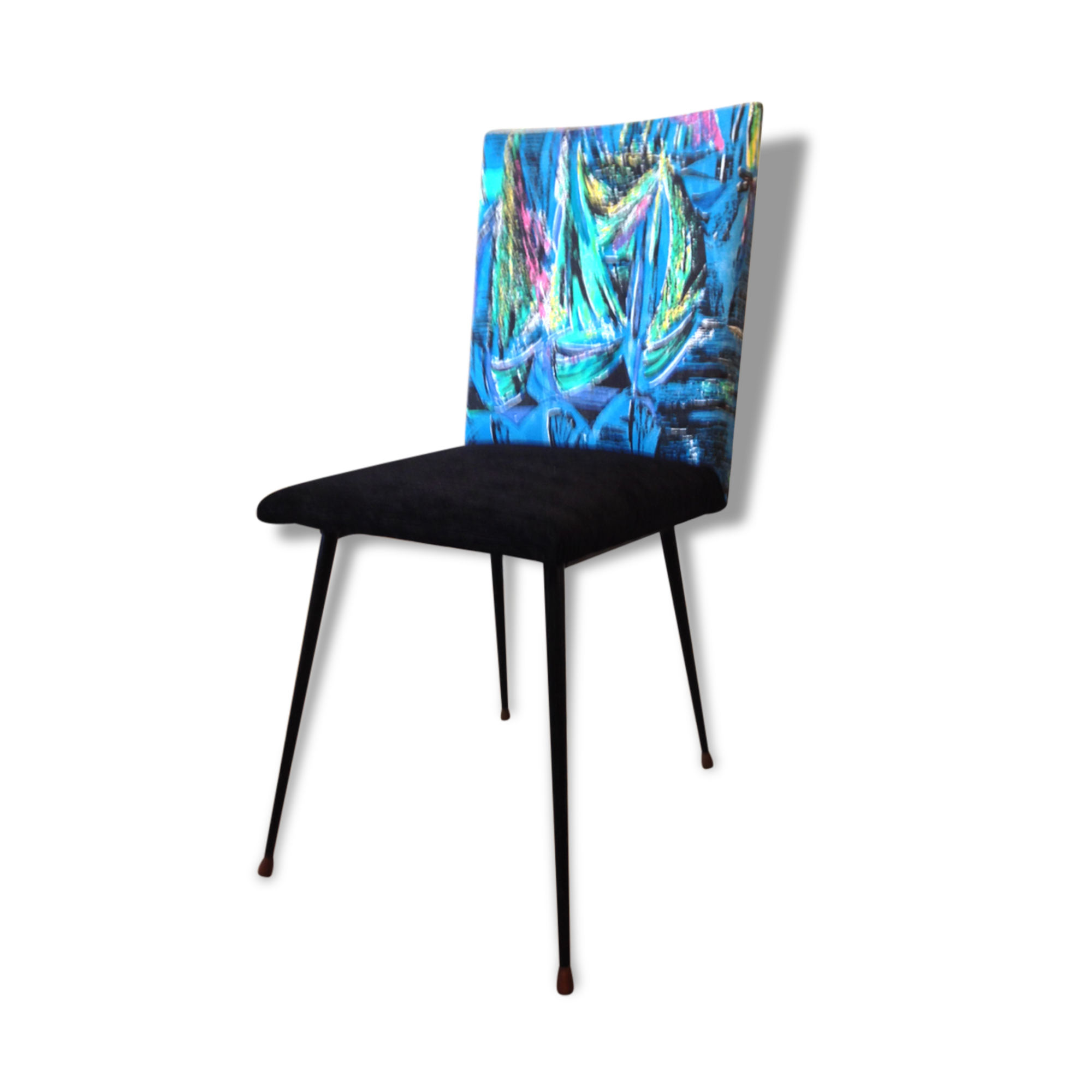 Seat 60 s feet compass, printed vintage_bleu cyan