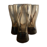 3 Luminarc smoked glass orangeade glasses