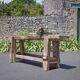 Large carpenter's workbench, old workbench, wooden workbench, industrial decoration
