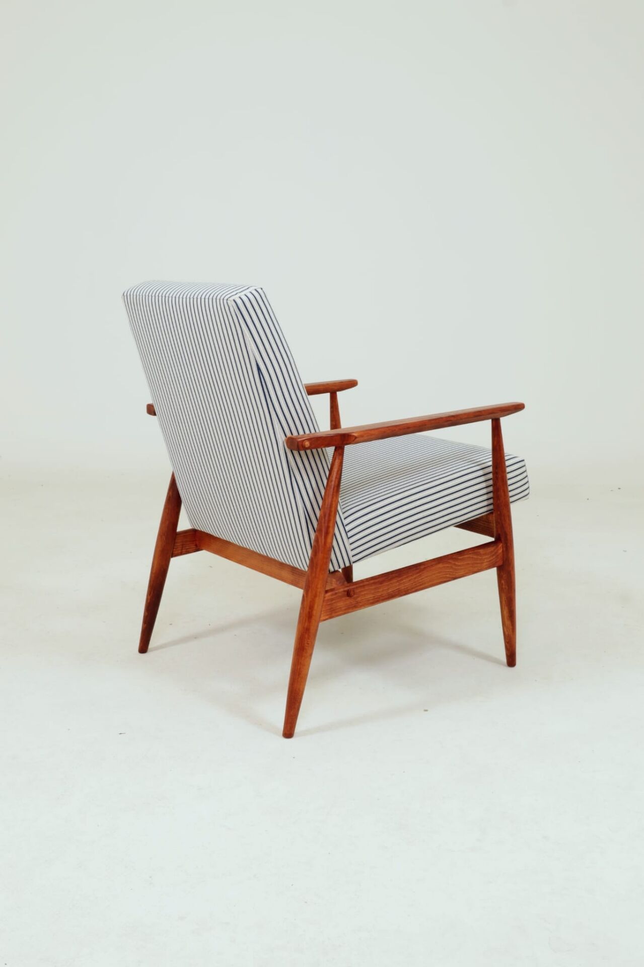 Fauteuil & Repose-pieds tissu cotton rayé