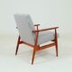 Fauteuil & Repose-pieds tissu cotton rayé