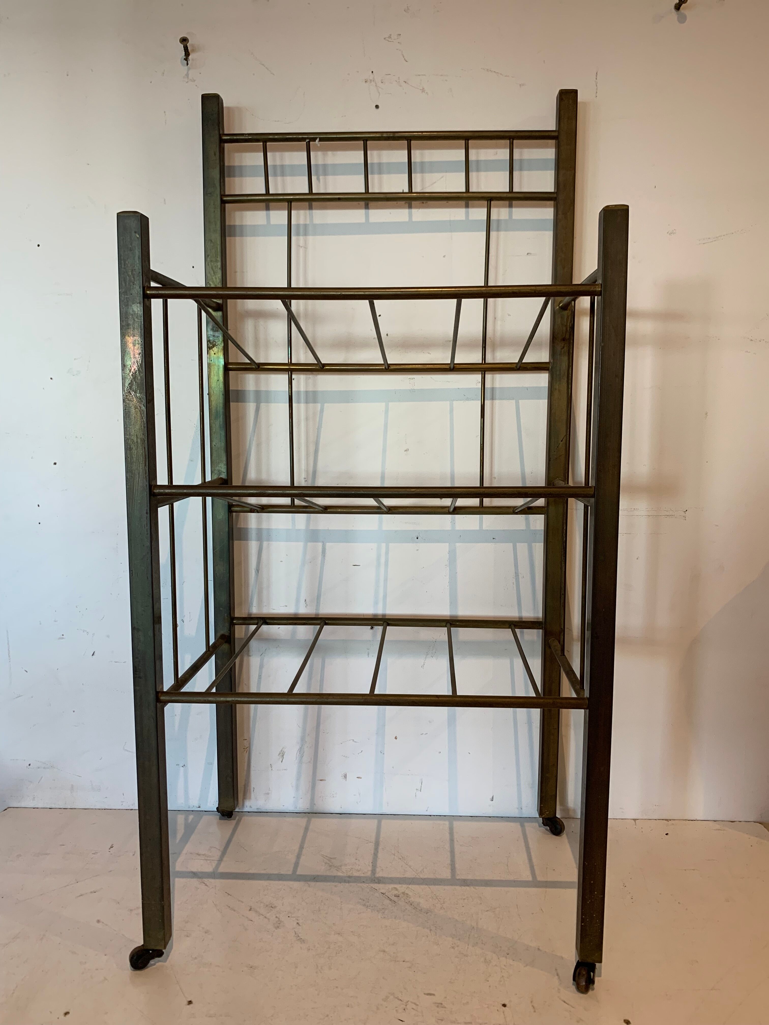 Art Deco brass magazine rack XX century