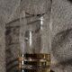 9 art-deco glasses in engraved crystal with gold trim