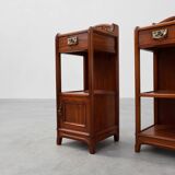 Pair Art Nouveau Nightstands with marble top by Paul Alexandre Dumas, Franc