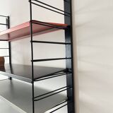 Étagère murale en métal Tomado De Stijl vintage originale (5 étagères), milieu du siècle