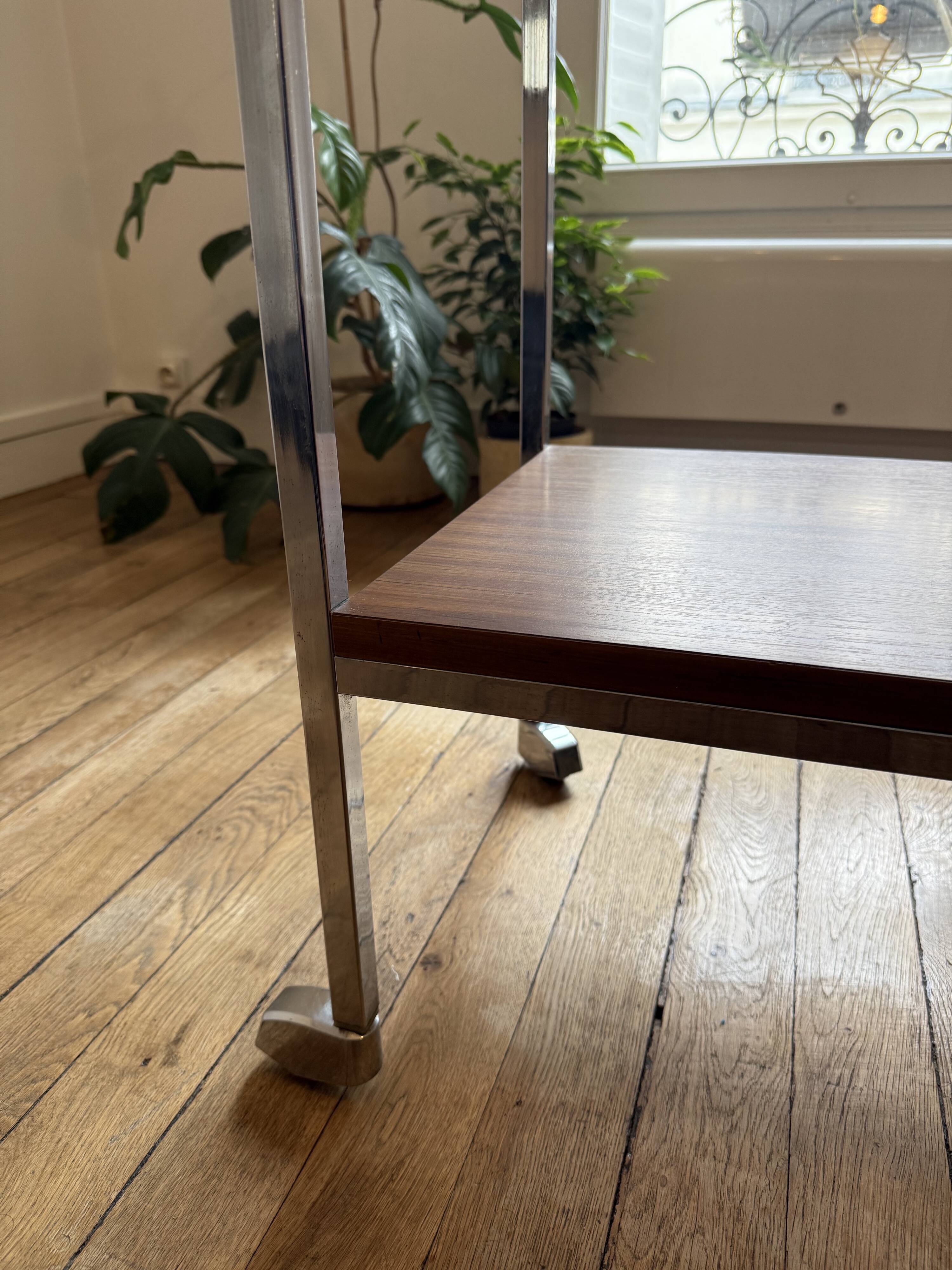 Wood and chrome sideboard