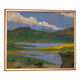 Original Swedish Mid Century Oil on Canvas "Katrineholm"- Vintage & Framed