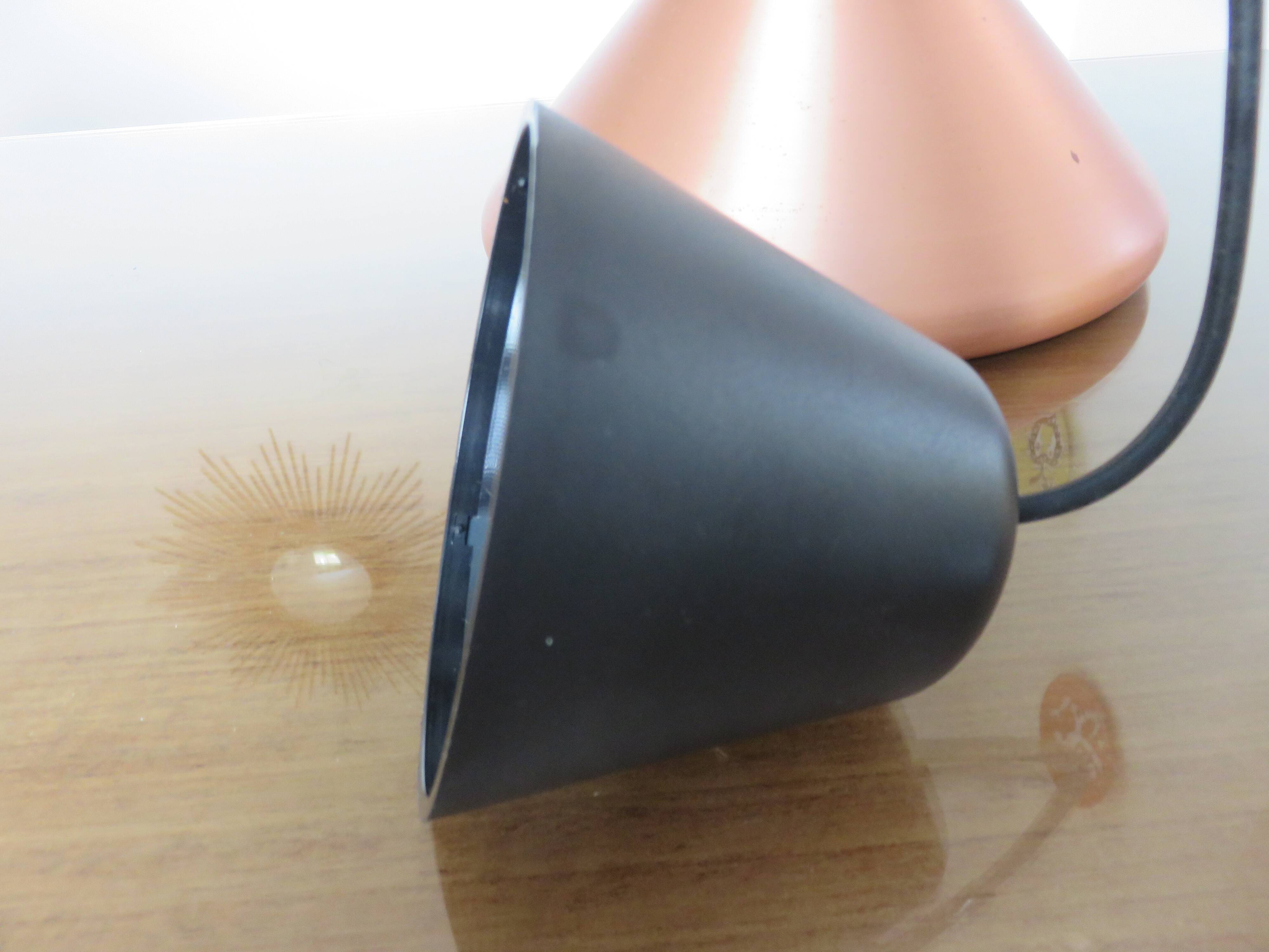Suspension scandinave cuivre et teck, 80s'