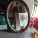 Oval oak mirror