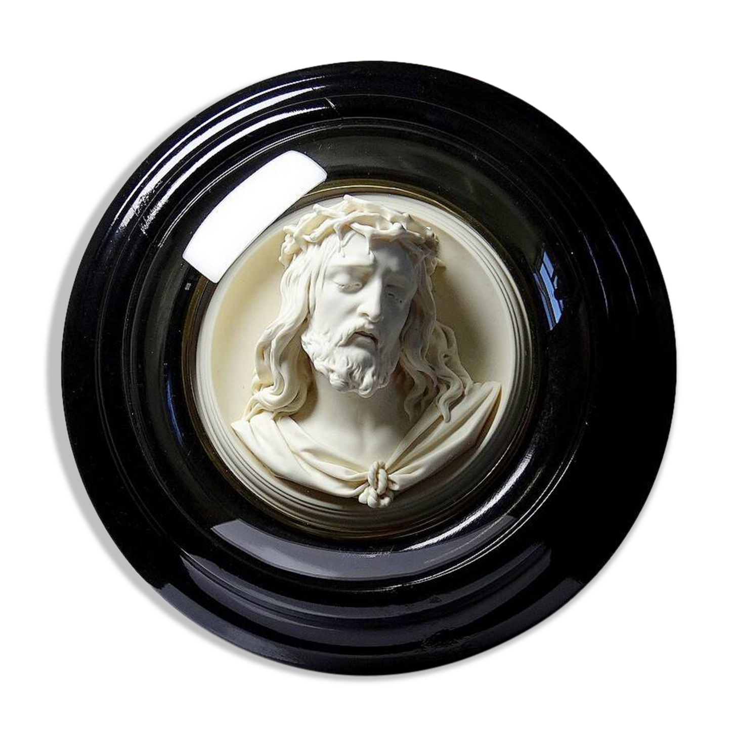 Religious wall medallion, old 19th century napoleon III style