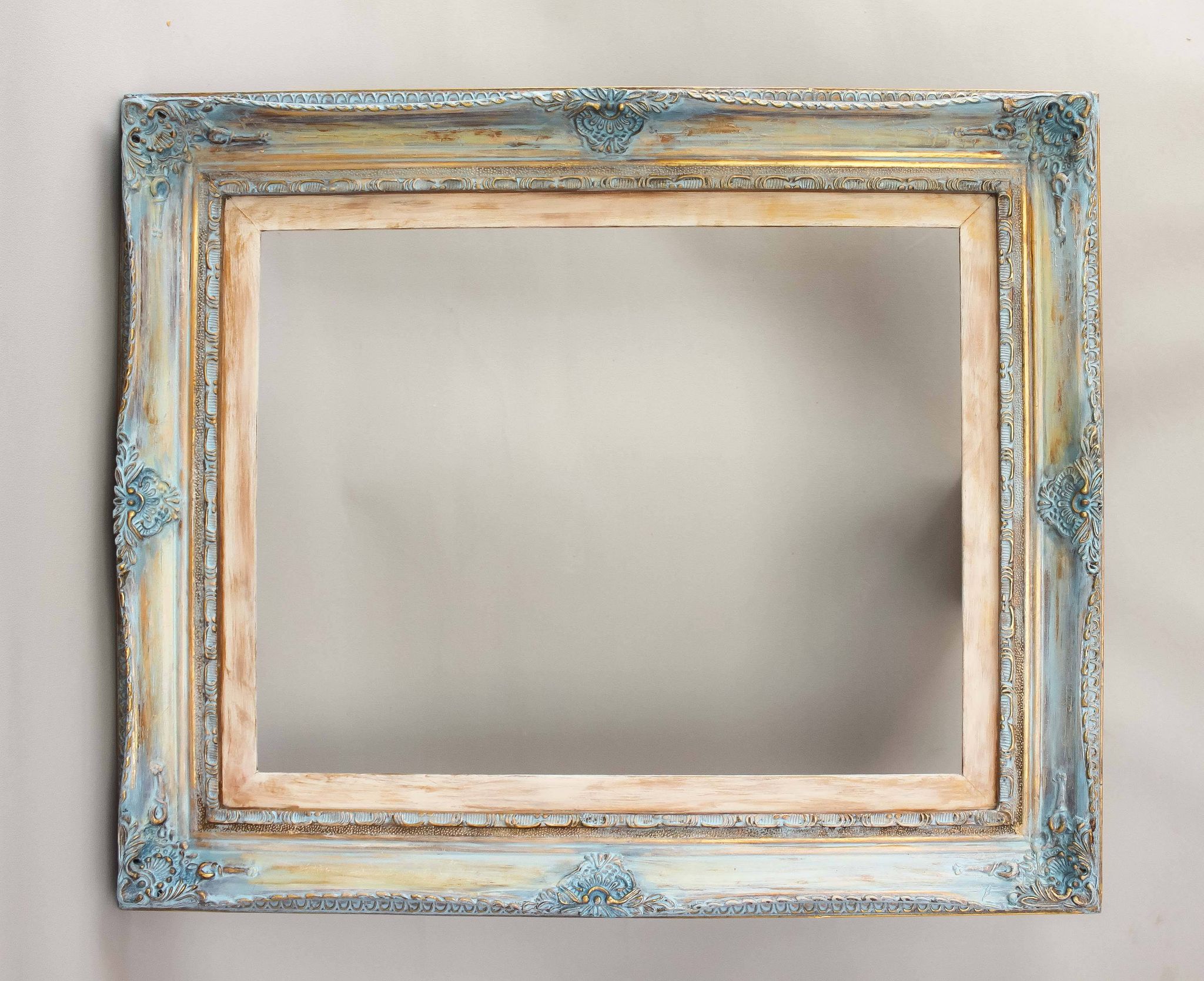 Wooden frame in Louis XV style. Baroque frame. Style of the frame.